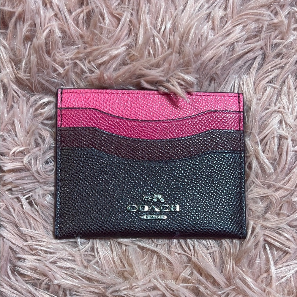 Coach Pink and Black Card Holder